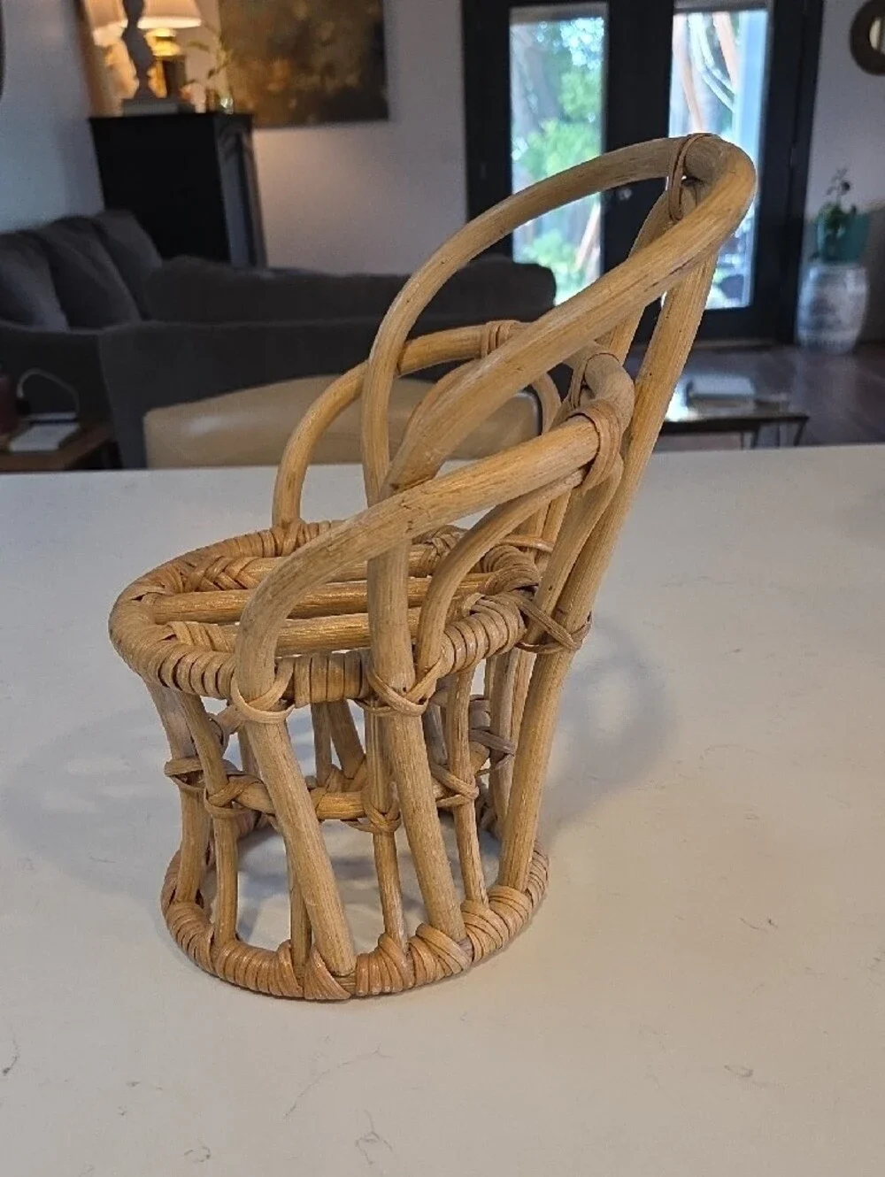 Handwoven Rattan Mini Chair Basket - Natural